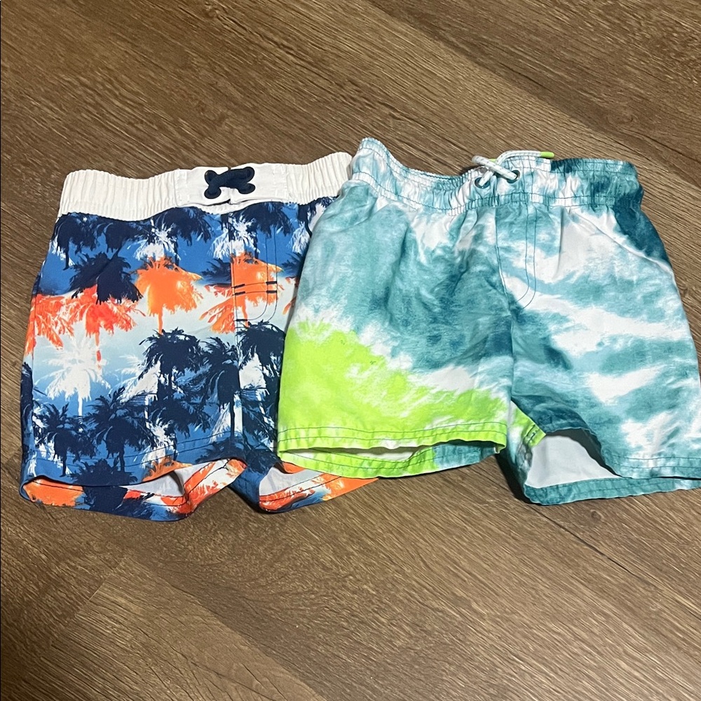 Cat & Jack Boys' Green and Blue Swim Shorts